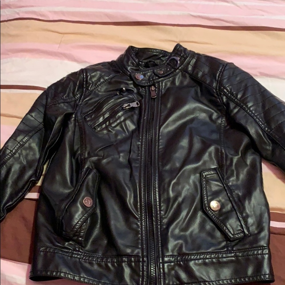 Boys faux leather motorcycle jacket